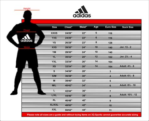 adidas xl size chart